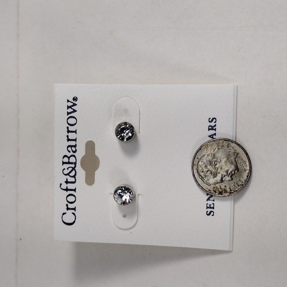 Croft & Barrow Silver tone Round Crystal Stud Earrings | 2/$30 | Fashion Jewelry - Picture 8 of 8